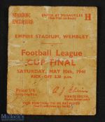 1941 FA League Cup Final Ticket at Wembley, Saturday 10th May 1941
