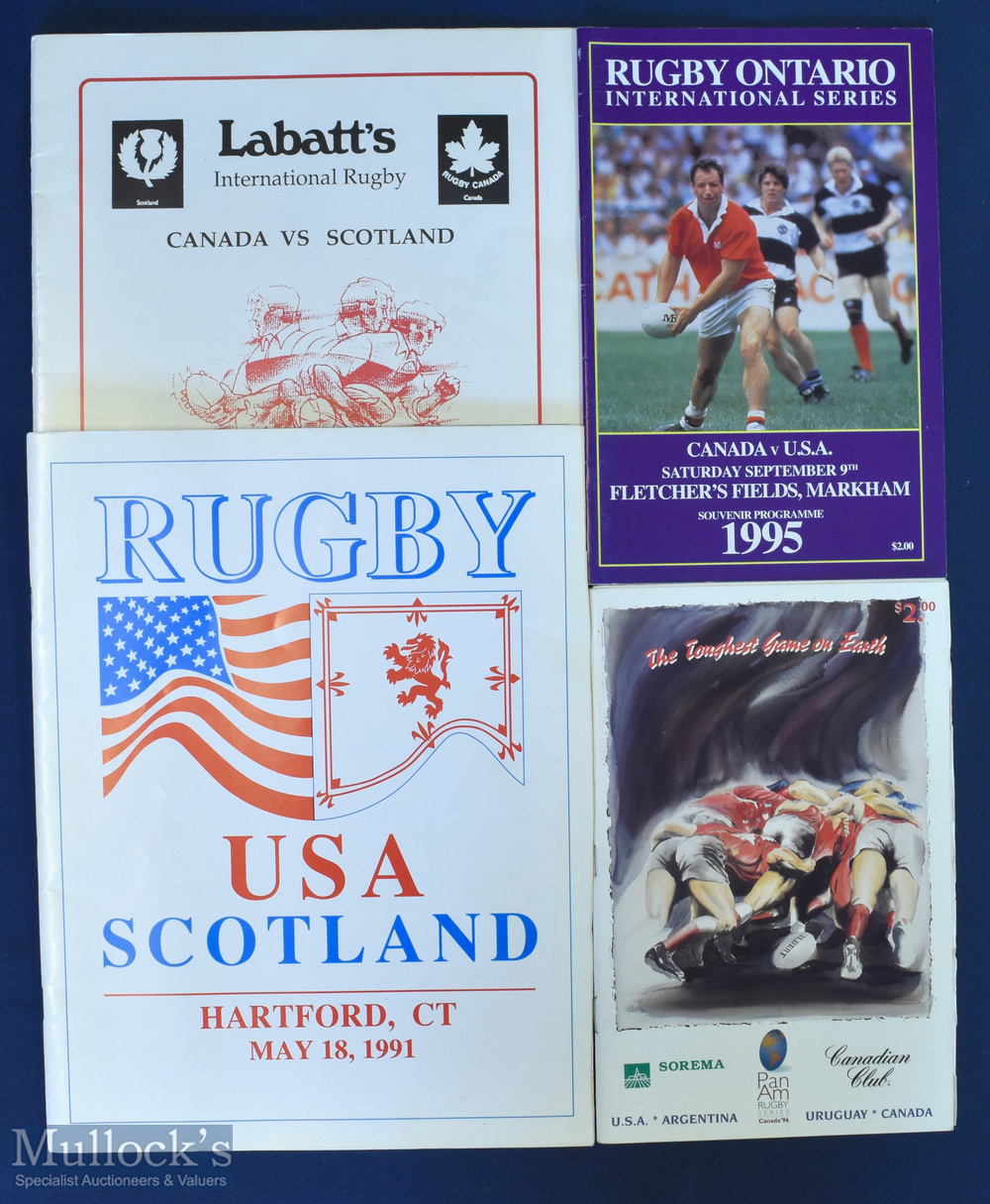 N American Rugby Programme Selection (4): Canada v Scotland & the USA v Scotland, 1991, both large