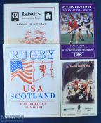 N American Rugby Programme Selection (4): Canada v Scotland & the USA v Scotland, 1991, both large