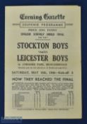 1946 ESFA Boys final Stockton Boys v Leicester Boys at Middlesbrough 18 May 1946, 4 page
