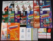 1980-1996 European Football Programmes, to include a full set of Euro 96 with a 1996 Italy v Germany