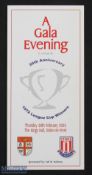 2002 Stoke City Football A Gala Evening Menu, to celebrate the 30th year of winning the 1972