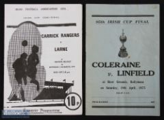 Irish FA Cup final 1975 Linfield v Coleraine 19 April 1975 at Ballymena; 1976 Irish FA s/f Carrick