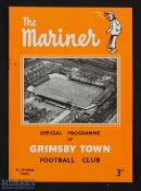 1952/53 Grimsby Town v Blackburn Rovers friendly match programme 11 March 1953 at Blundell Park; NB: