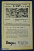Scarce 1949 S Africa v NZ Rugby Test Programme: A5 official Transvaal issue for the Jo'burg test.