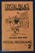 1937 FA Amateur Cup s/f match programme Dulwich Hamlet v Bromley 20 March 1937 at Crystal Palace;