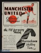 1936/37 Manchester United v Grimsby Town Div. 1 match programme (No. 19) 20 March 1937 at Old