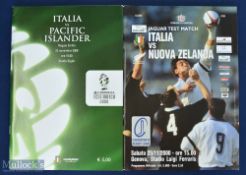 2000/2008 Italy Rugby Programmes v NZ & the Pacific Islanders (2): Less frequent visitors, issues