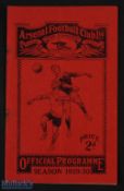 1929/30 Arsenal v Grimsby Town Div. 1 match programme 19 October 1929; good condition.