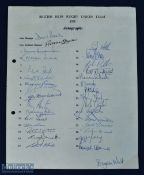 1968 British & I Lions SA Rugby Tour Autograph Sheet: On official headed printed sheet, the neat
