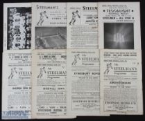 Selection of Corby Town FC home match programmes 1951/52 Eynesbury Rovers, 1952/53 Airdrieonians,
