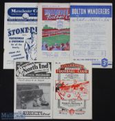 1952/53 Manchester Utd away match programmes to include Manchester City, Burnley, Bolton