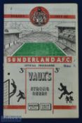 1951/52 Sunderland v Manchester Utd (Champions) match programme 8 March 1952 at Roker Park; small