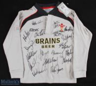 2005 Era Signed Wales 'Change' Grey Jersey: Reebok Brains-sponsored 9-10 yr old size signed by c.
