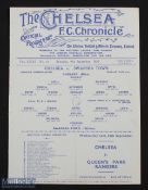 1935-36 Chelsea Reserves Swansea Town Reserves Football Programme 21st September 1935 ex binder
