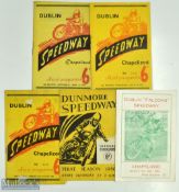 1950-1954 Irish Speedway programmes, to include Dunmore speedway 29th July 1950 signed by Jimmy