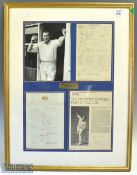 1956 Jim Laker England v Australia Cricket 4th Test, an impressive signed collection to include a
