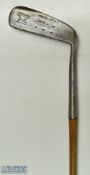 Unusual large Spalding Kro-flite Three Star Bent neck putter showing the reg no. 3878 and unusual