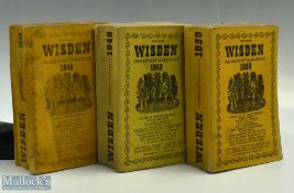 1948-1950 Wisden Cricketer Almanacks Books, all are paperback editions, the 1948 +1949 editions both