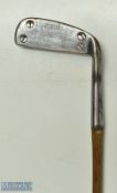 Very unusual Lillywhite's by Wm Gibson bent neck blade putter with full length original wooden