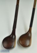 2x Famous St Andrews club makers scare head clubs - R Forgan dark stained driver and T