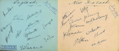 1934 + 1937 England Australia New Zealand Cricket Test match Signature in Autograph album, this