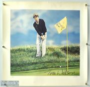 Tom Watson (Winner) Signed US Open 1982 'Chip Shot' colour Golf Print Limited Edition 25/250
