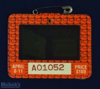 1993 US Masters Golf Tournament Badge - won by Bernhard Langer - complete with hologram centre - no.