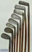 Assorted Irons and Putters Selection (8) incl H Wilson Sidcup 4 iron with Tom Stewart pipe mark, E