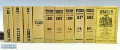 1957-1960 1963-1968 Wisden Cricketer Almanacks Books, all are paperback editions all in a