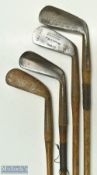 4x various irons Donald McLeod 'Drive' iron, Gibson mid iron, Round Back mashie and one other (