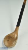 Fine Crosthwaite golden beech wood bulger driver - unusual clear central face insert - makers