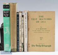 7x Cricket Books to include West Indian Adventures E W Swanton 1954, with DJ, Hampshire County