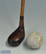 Unnamed cute domed wooden driver head styled golf walking stick with full aluminium sole plate small