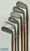 D Anderson & Sons St Andrews Irons and Putter (6) incl 'Special' driving iron, Rustless Maxwell iron