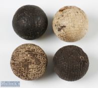 Silver Town Guttie Golf Ball retaining most of the original white crazed paint finish and 3x Other