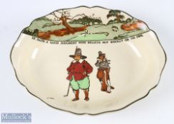 Royal Doulton Series ware Charles Crombie Ceramic Bowl oval shape with shaped rim, with motto 'He