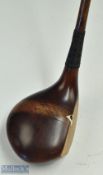 Fine R A Whitcombe Autograph striped top driver with inlaid triangular aiming mark to the crown
