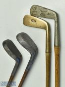 4x assorted putters - 2x alloy mallet heads incl Braid Mills model and a Ray Model (hosel damage);