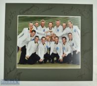 Mult-Signed 2004 European Ryder Cup Team Golf Display features Bernhard Langer, Colin Montgomerie,