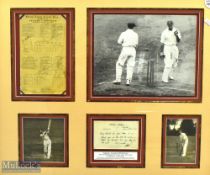 1930 Jack Hobbs England v Australia Test Cricket signed Scorecard -photograph and letter, played