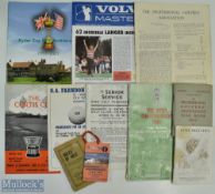 Mixed Selection of Golfing Ephemera inc 1950 Rules of Golf and PGA yearbook, mixed programmes inc