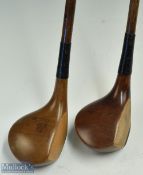 2x interesting fine persimmon woods - A H Scott driver showing the makers Lion and Crown stamp