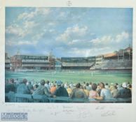 1880-1980 Centenary Lords Cricket Signed print: a limited edition print of the England v Australia