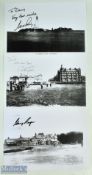 3x Golf Signed Photocopy Prints signed by Nick Faldo, Gary Player and Nick Price, each print 29cm x