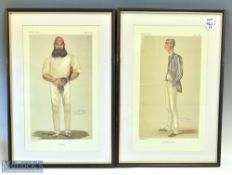 1877 + 78 Vanity Fair Cricketers Prints by Spy, to include W G Grace Cricket 9th June 1877,
