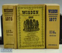 1950, 1976, 1977 Wisden Cricketer Almanacks Books, all are paperback editions, the 1950 edition