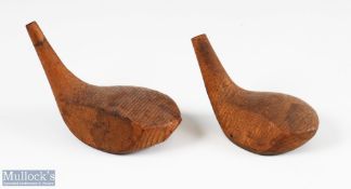 2x good size roughly cut persimmon socket head woods for Charles Gibson Westward Ho! - incl 2x