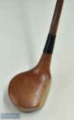 Fine and rare Geo G Bussey forked spliced neck light stained beech wood driver c/w 3x circular