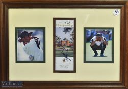 Scarce 1999 PGA Championship Tiger Woods (Winner) Signed Golf Display features a signed programme to